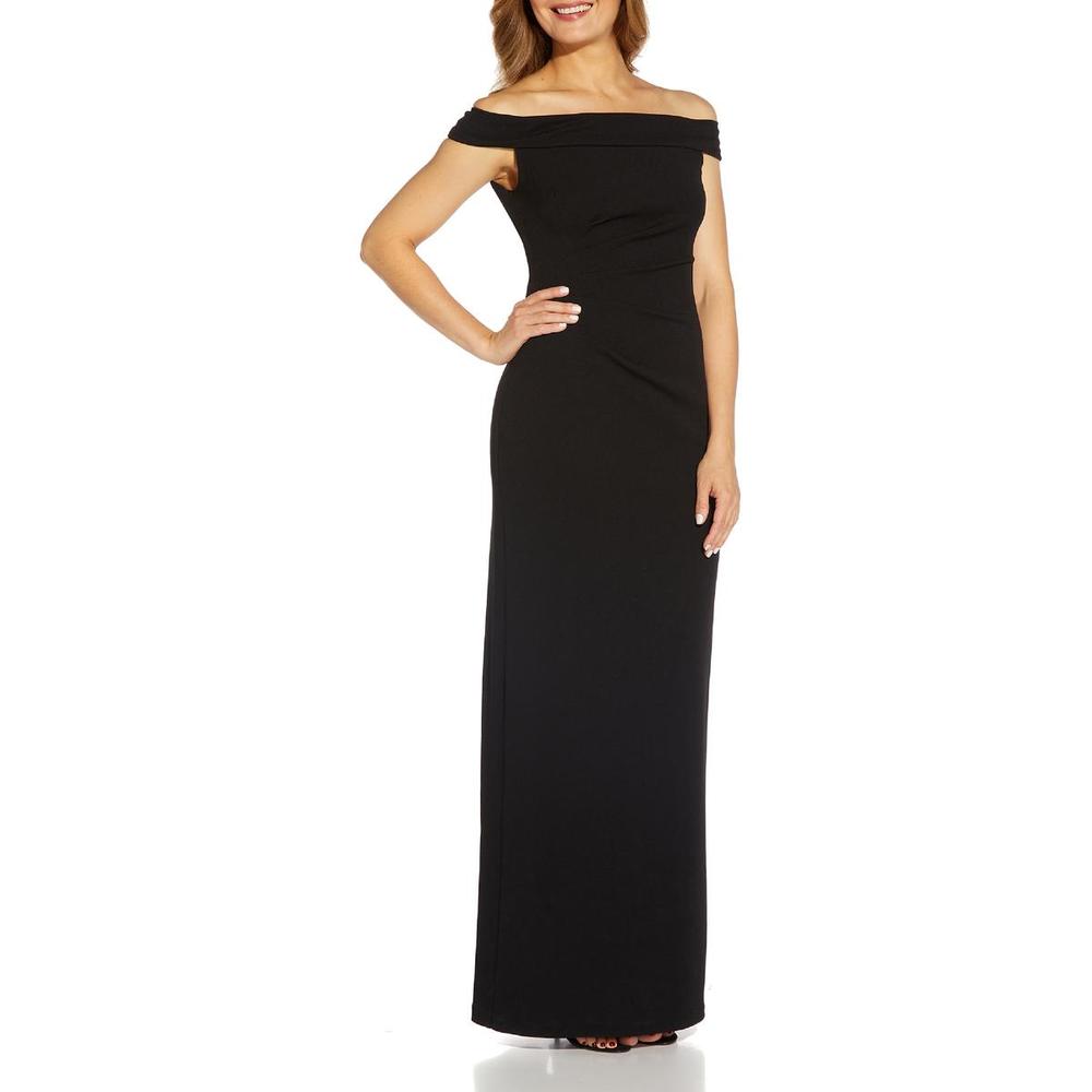 Adrianna Papell Black Off-Shoulder Gown